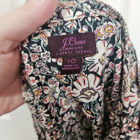 J. Crew Liberty London Floral Print Blouse 100% Cotton 10 - Picture 4 of 9